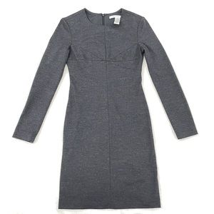 DVF Grey Wool Round Neck Long Sleeve Dress
